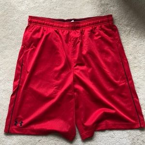 Under armor red shorts size large.